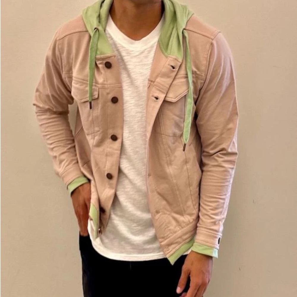 LAGUNA UTILITY JACKET HOODIE SAND AND SEAFOAM